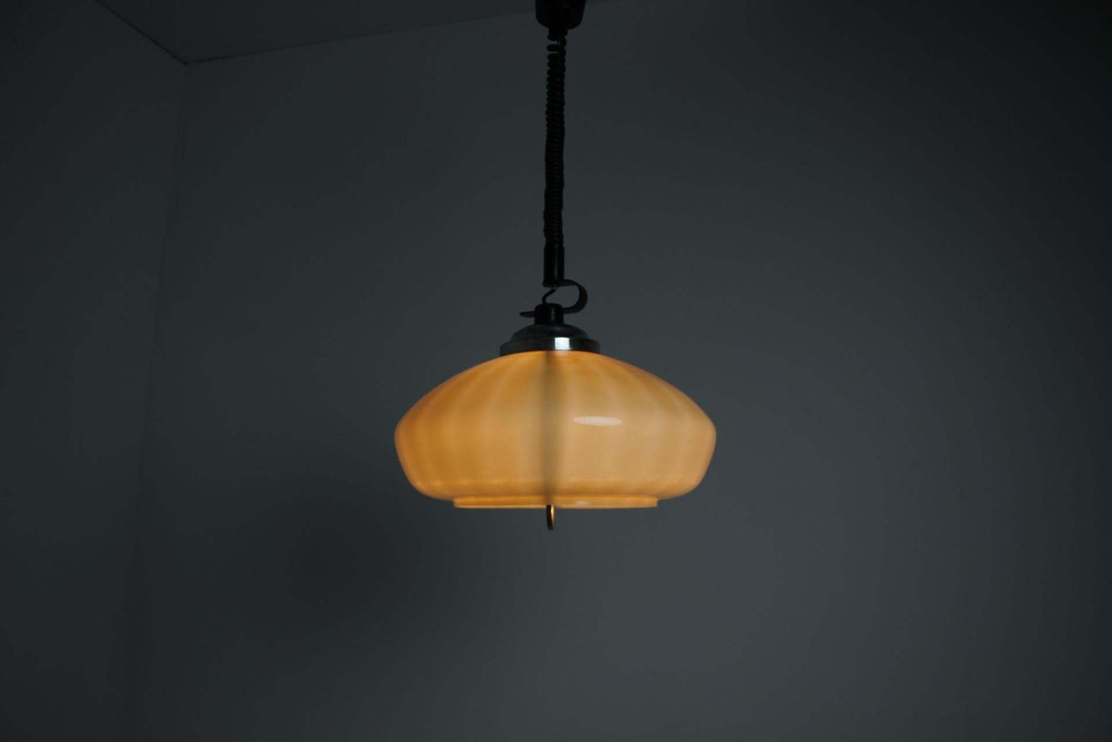 Mid Century Glass Pendant, 1970s photo vinterior