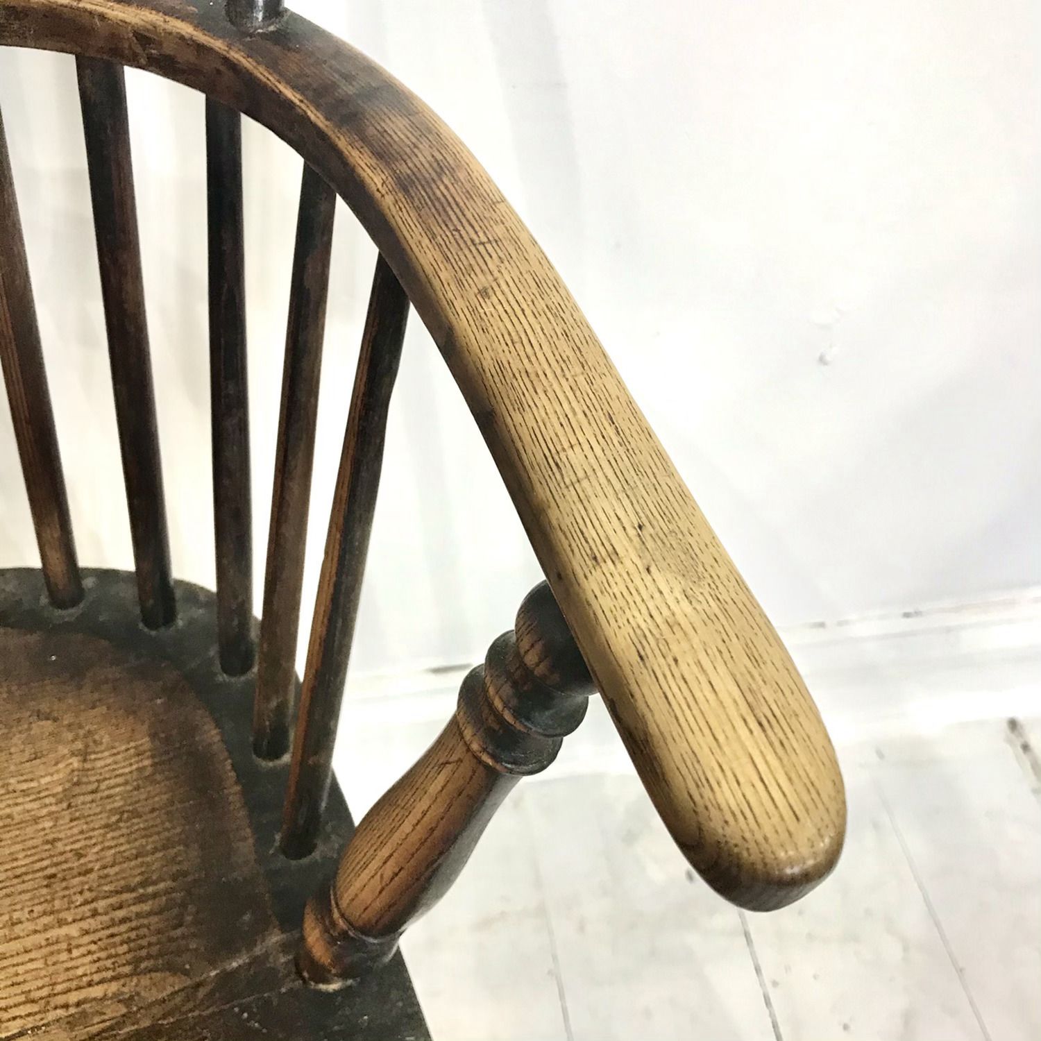 Furniture West Country Elm And Ash Hoop Back Armchair C1800 1820 photo