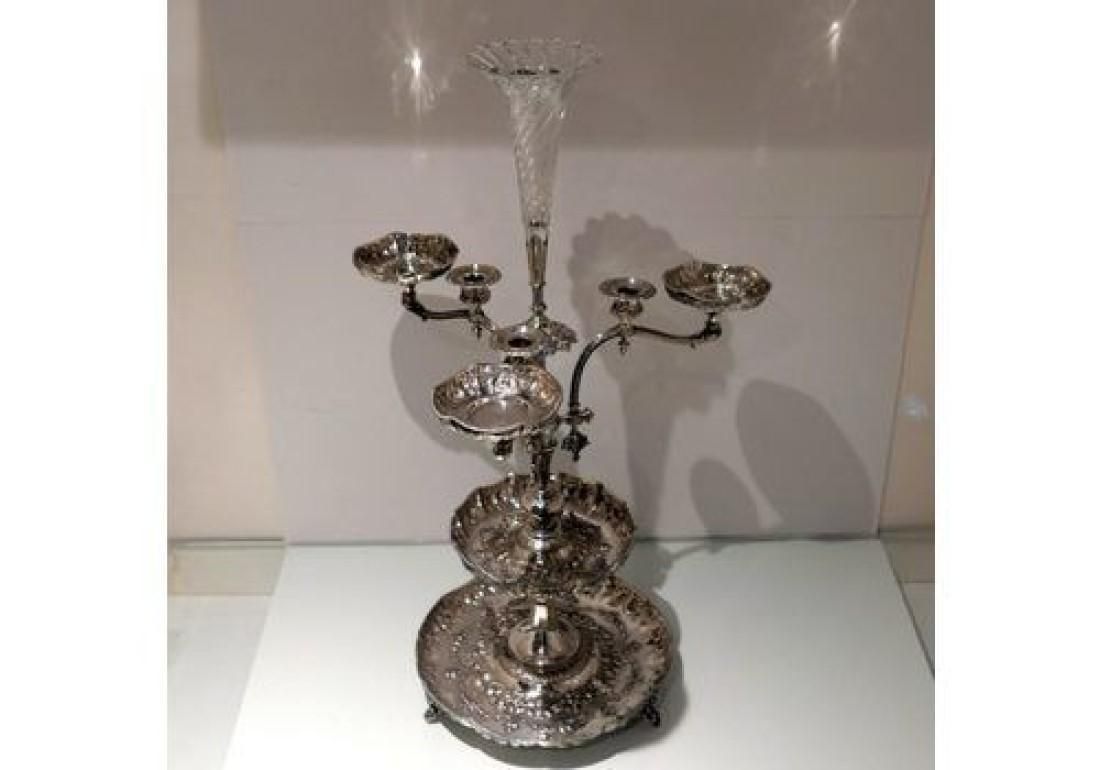 19th Century Antique Victorian Sterling Silver Large Centrepiece Sheffield 1875 John Frederick Fenton & Frank Fenton photo furniture