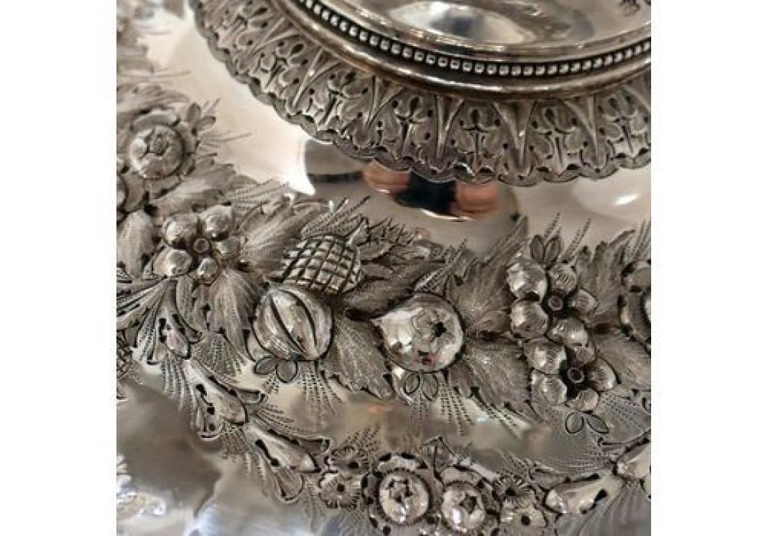 8750.0 19th Century Antique Victorian Sterling Silver Large Centrepiece Sheffield 1875 John Frederick Fenton & Frank Fenton photo