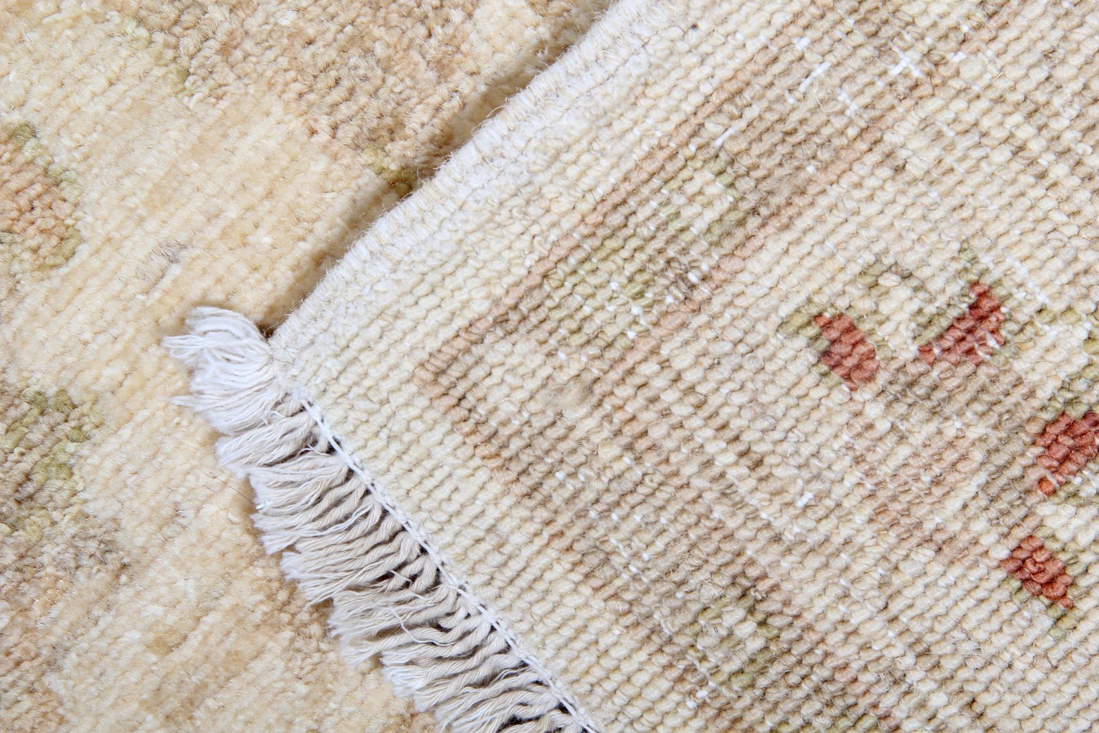 Small Handwoven Oriental Ziegler Rug, Traditional Cream Wool Carpet  83 X 188 Cm photo Textiles