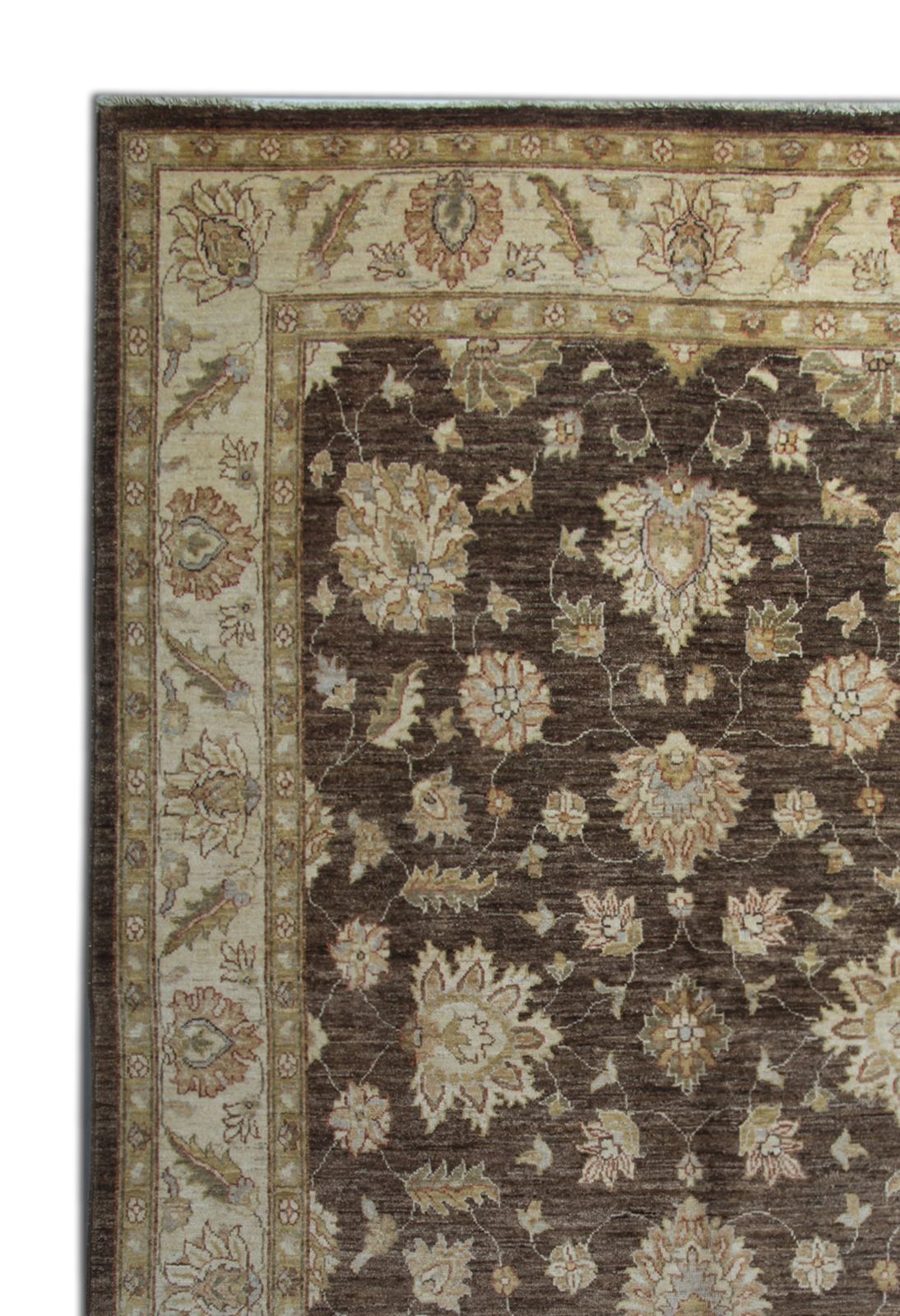 Unique Cream Brown Ziegler Carpet, Handwoven Oriental Floral Area Rug 165x251cm photo 1850.0