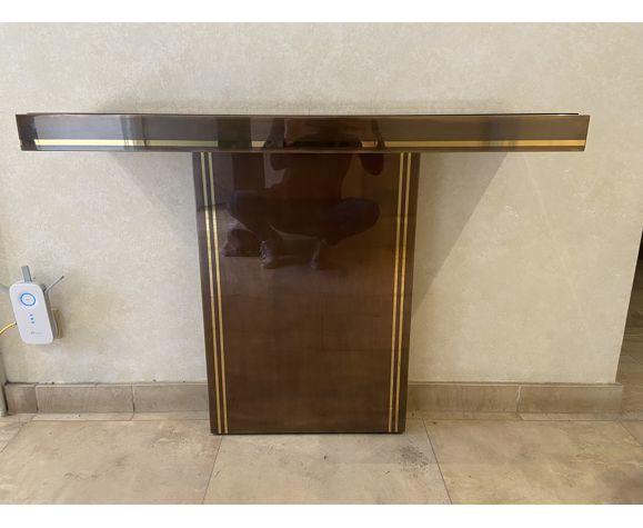 Wall Console With Coppered And Golden Metal, Belgium, 1970 photo furniture