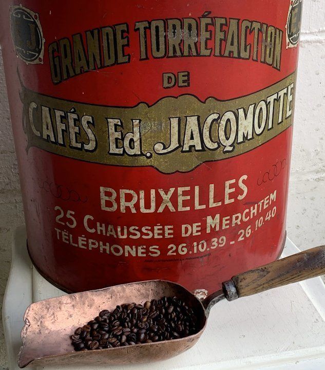 photo for sale 1920s Belgian Coffee Sales Tin