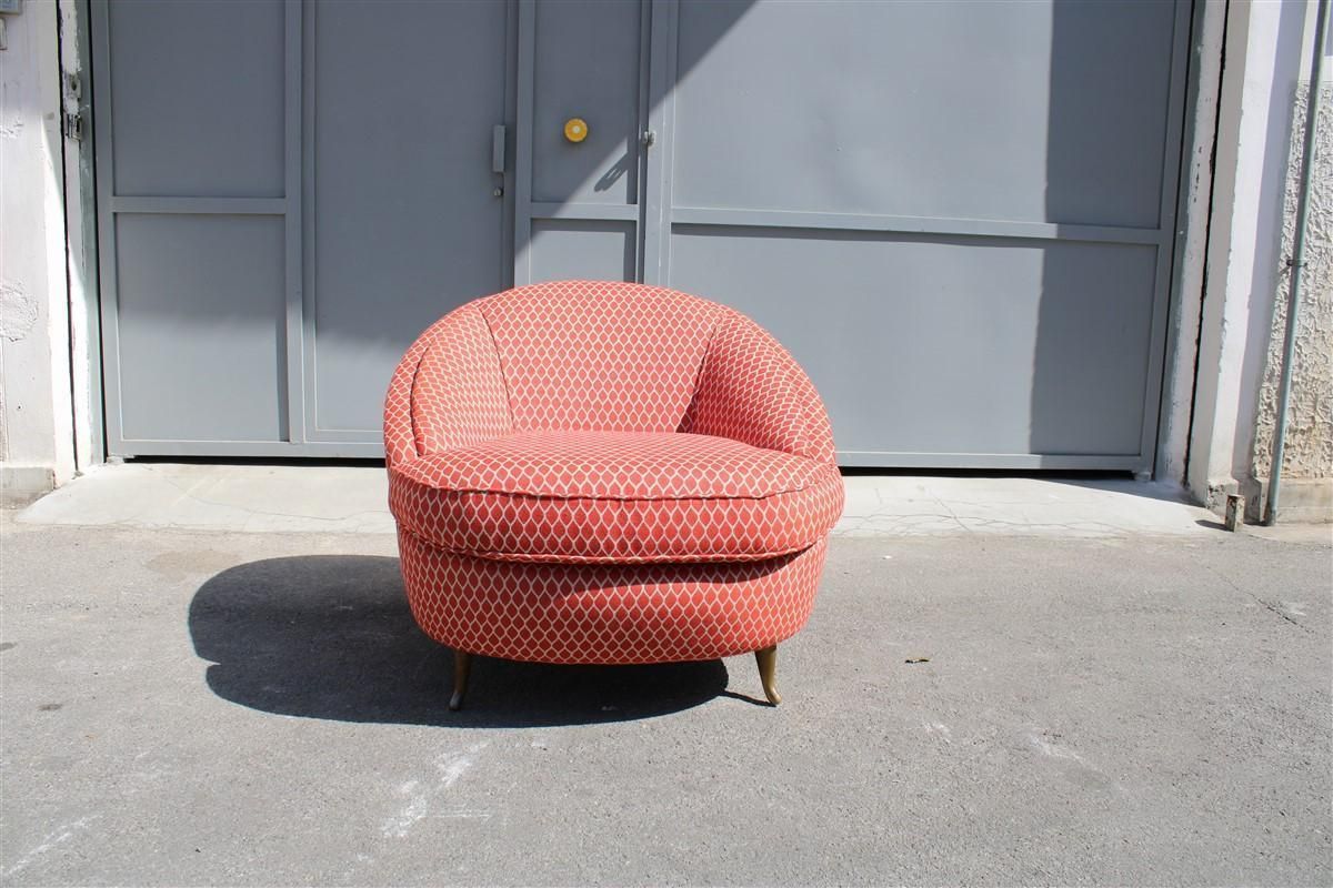 photo vinterior Isa Bergamo Gio Ponti Armchair Made In Italy 1950s Original Fabric