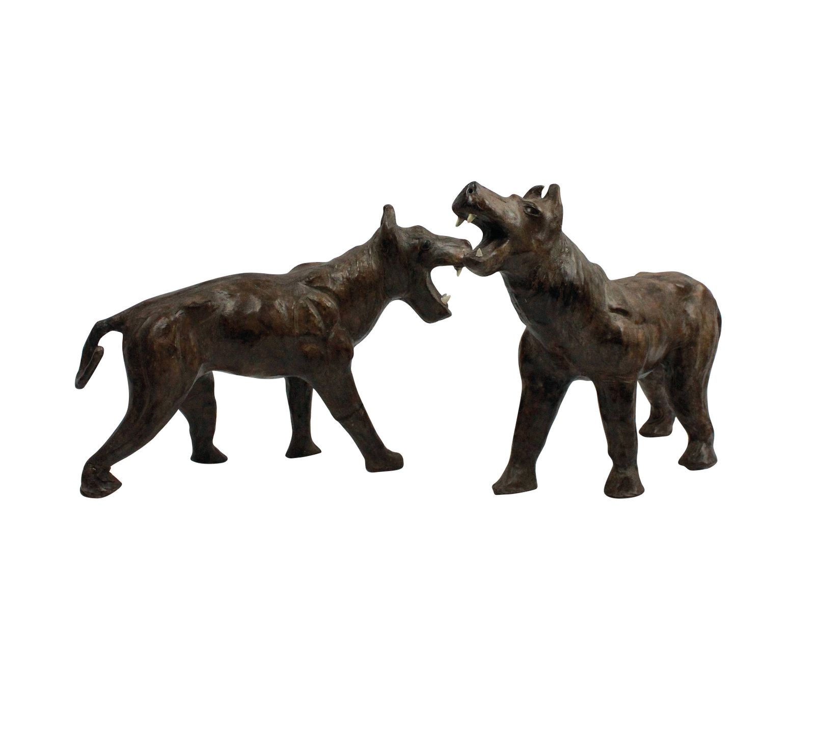 A Pair Of XIX Century Leather Mache Burmese Tigers photo furniture