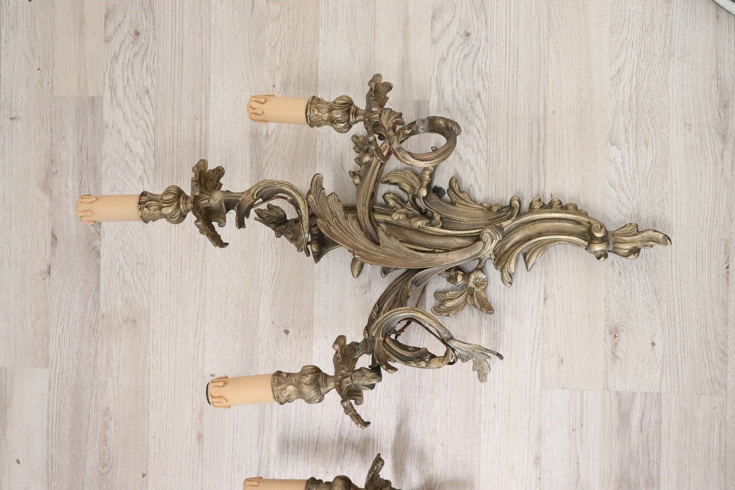 Antique Golden Bronze Sconces, Set Of 2 photo vinterior