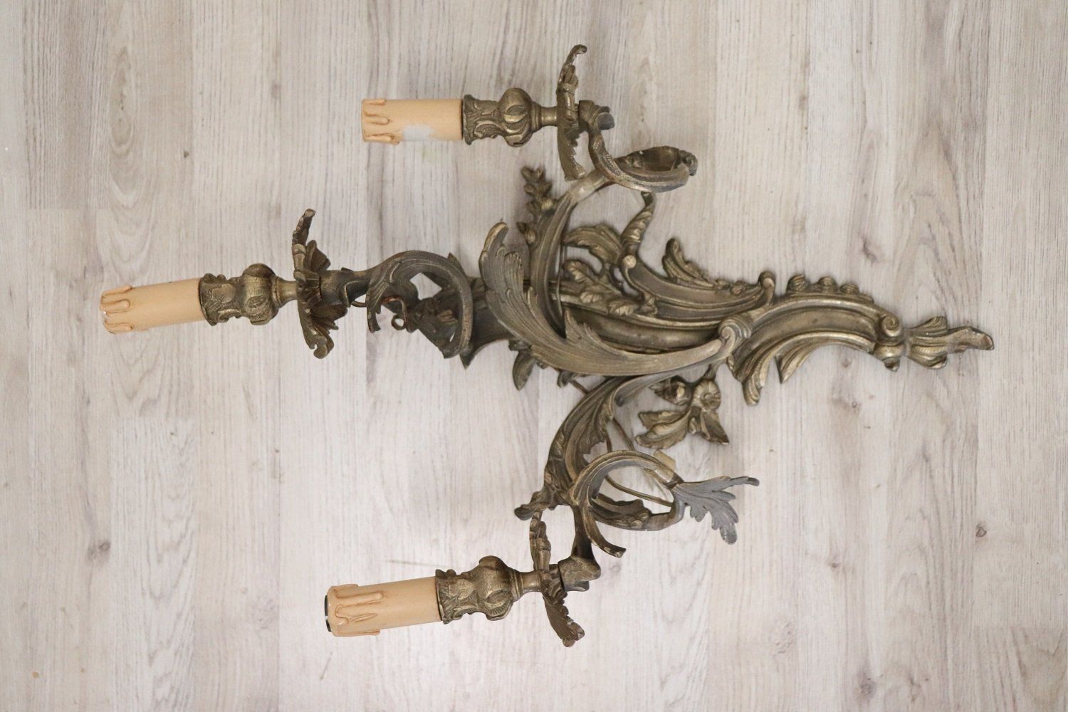 Antique Golden Bronze Sconces, Set Of 2 photo vintage
