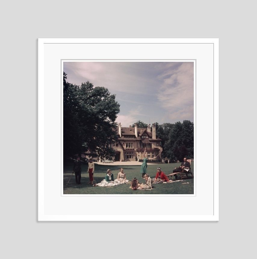 Slim Aarons 'French Stately Home' 1956 C Type Print Framed In White