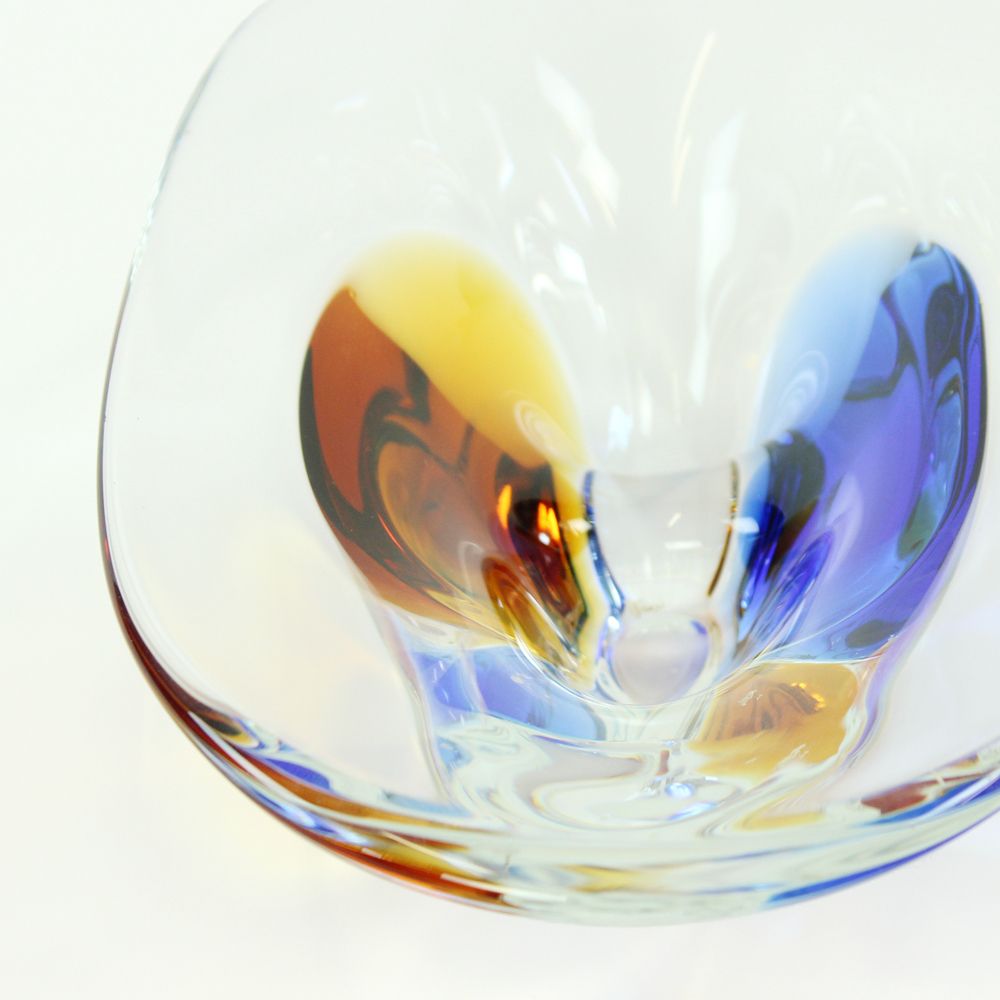 Art Glass Bowl By Frantisek Zemek For Sklarna Mstisov, 1960s photo for sale