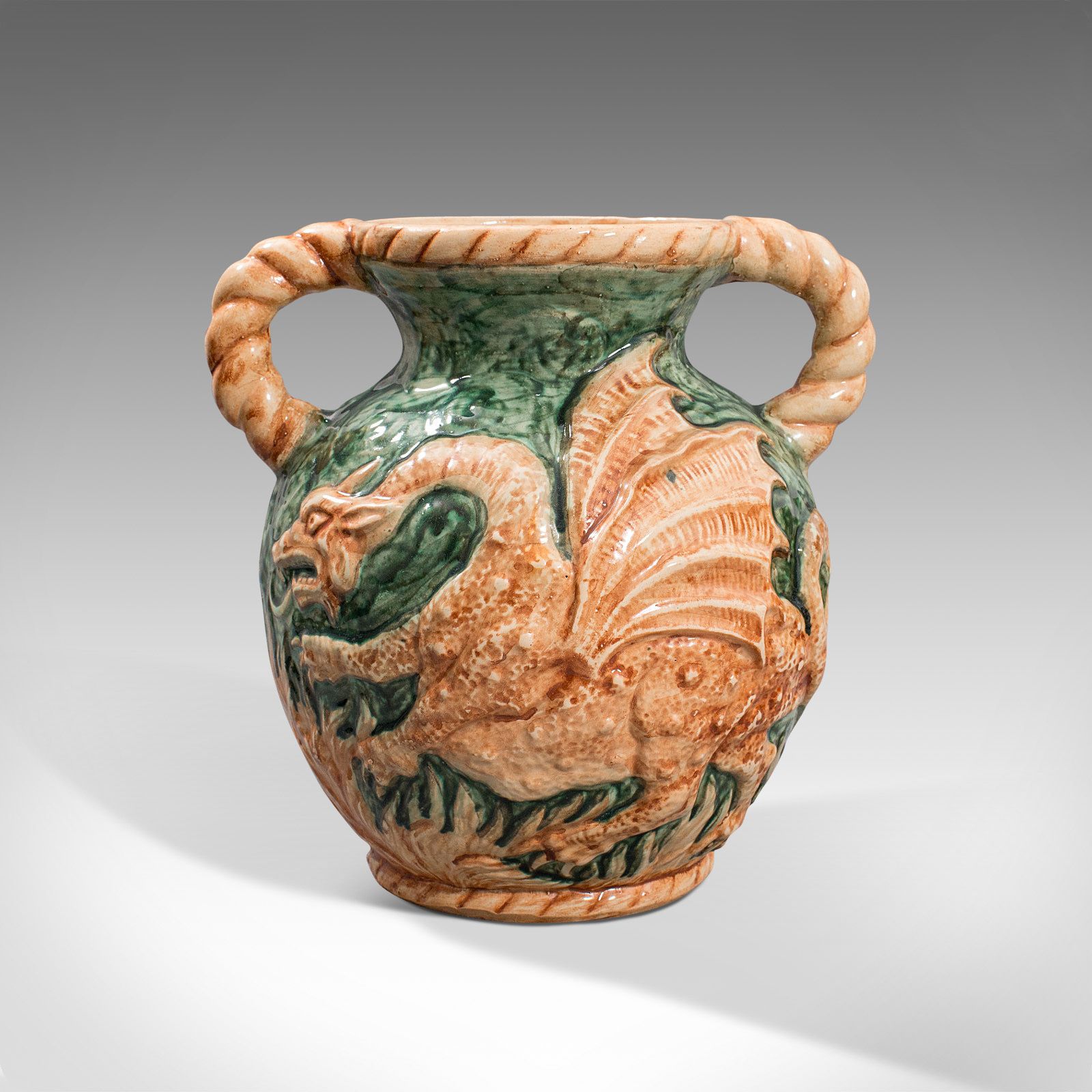 Antique Decorative Vase, Continental, Ceramic, Baluster Urn, Dragon, Victorian photo furniture