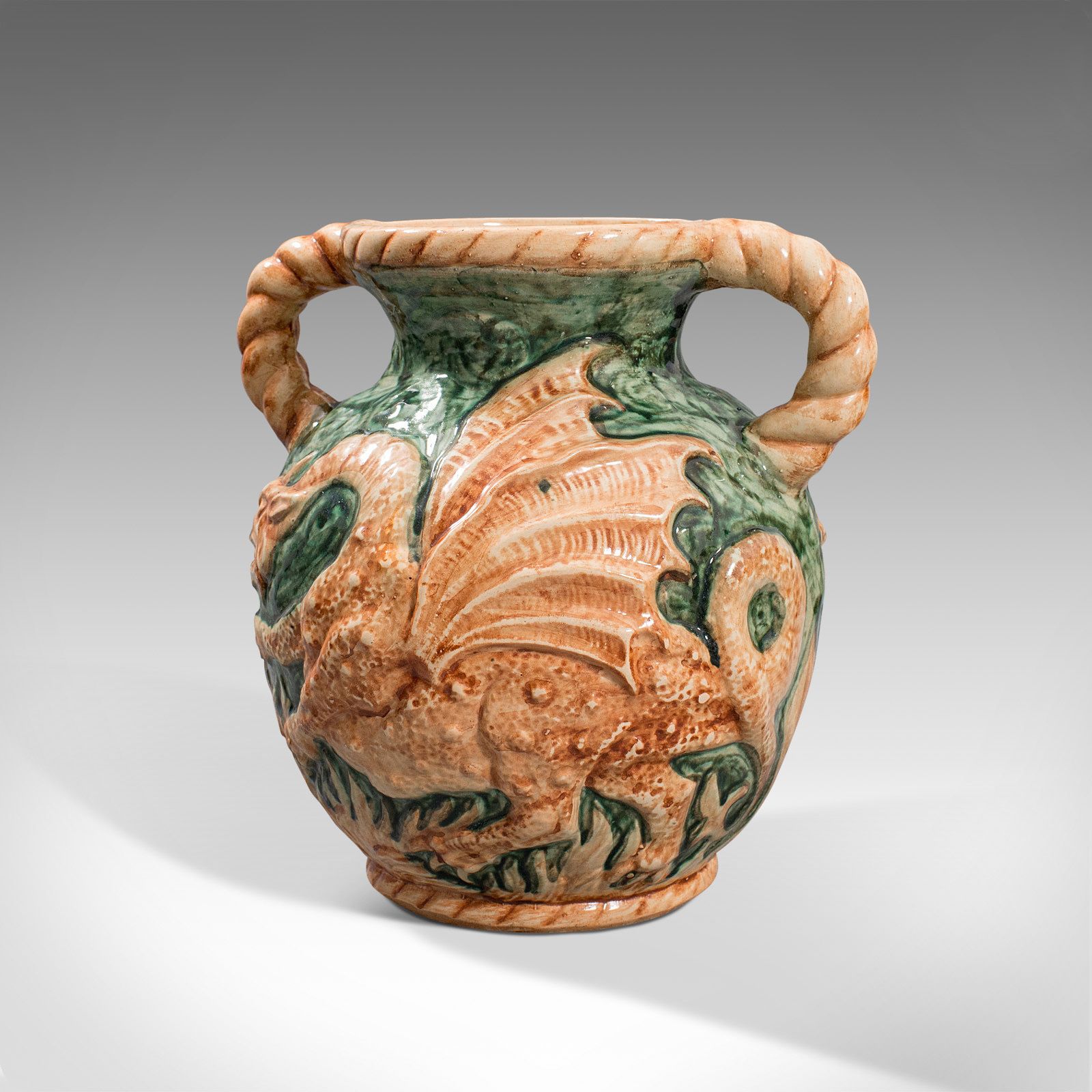 Antique Decorative Vase, Continental, Ceramic, Baluster Urn, Dragon, Victorian photo Home Decor
