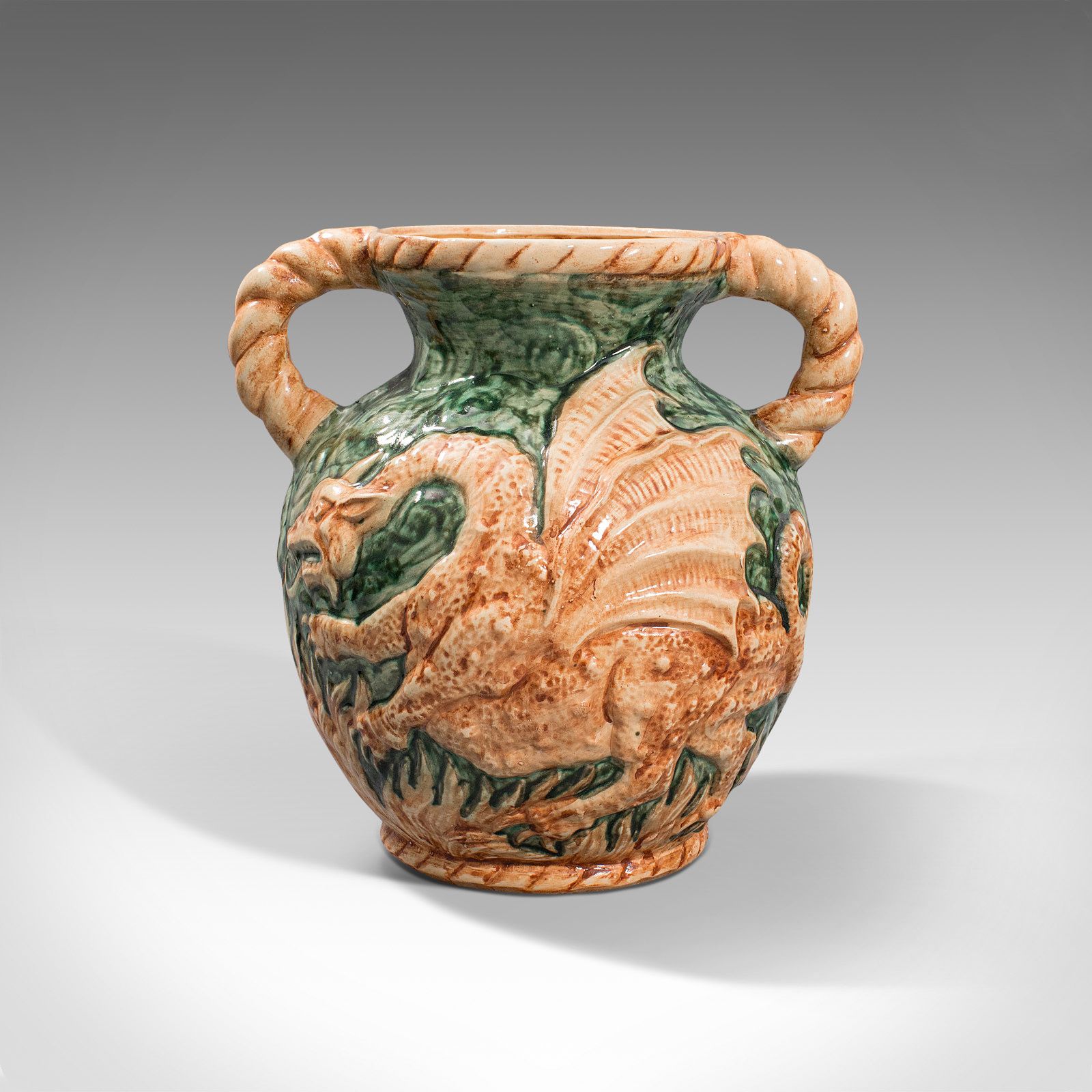 Antique Decorative Vase, Continental, Ceramic, Baluster Urn, Dragon, Victorian photo vinterior