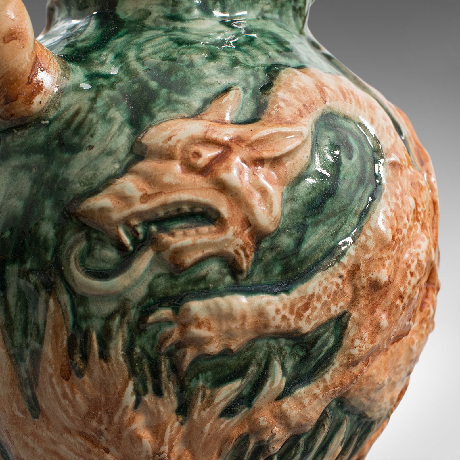 Home Decor Antique Decorative Vase, Continental, Ceramic, Baluster Urn, Dragon, Victorian photo