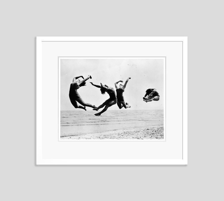 'Beach Exercise' 1935 Silver Gelatin Print Framed In White