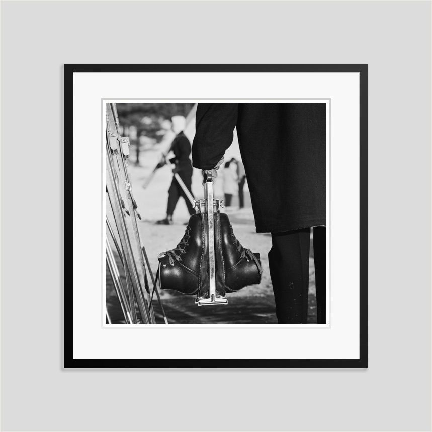 Slim Aarons 'New England Skiing' 1955 Silver Gelatin Print Framed In Black