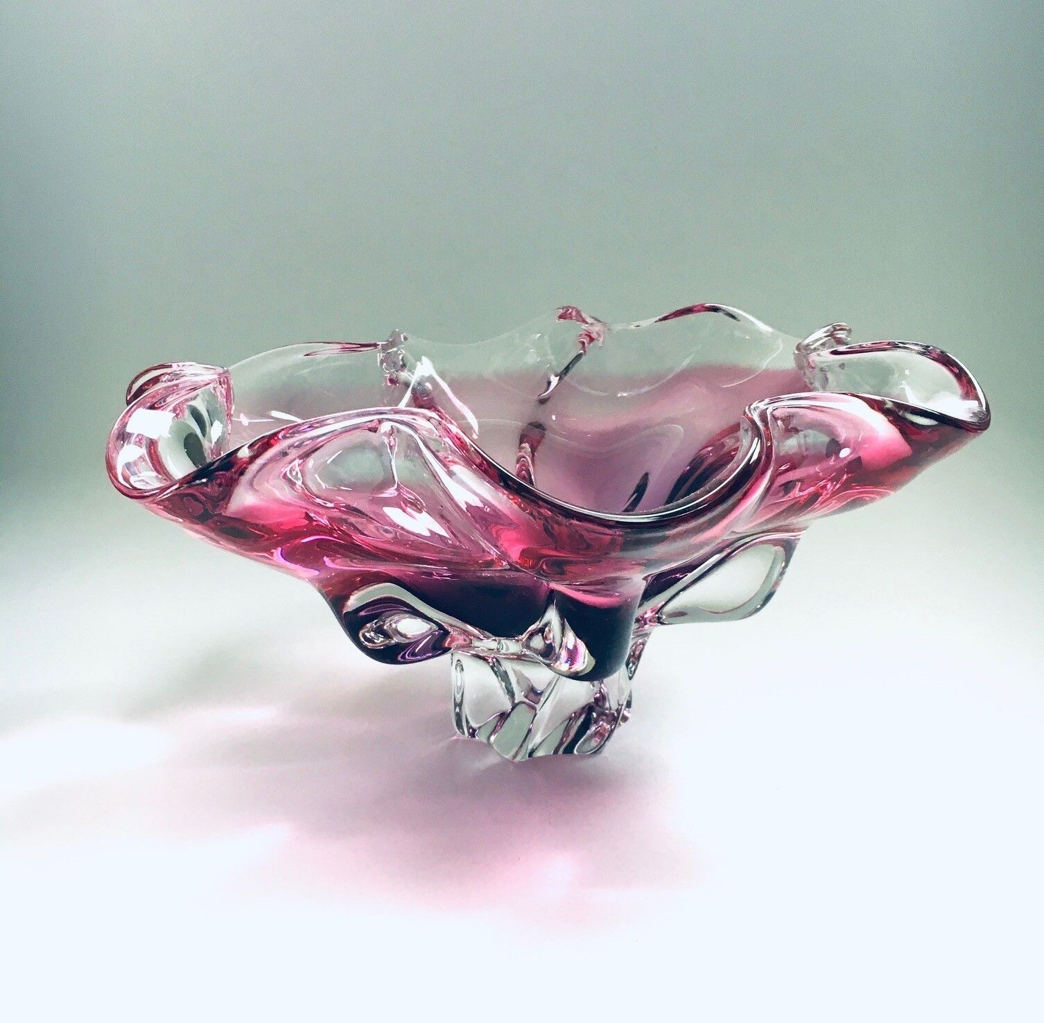 Bohemia Art Glass Bowl By Jozef Hospodka For Chribska Glassworks, Czechoslovakia 1960s