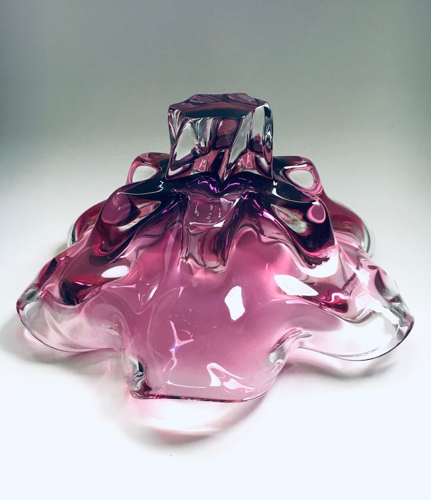 Bohemia Art Glass Bowl By Jozef Hospodka For Chribska Glassworks, Czechoslovakia 1960s photo vintage