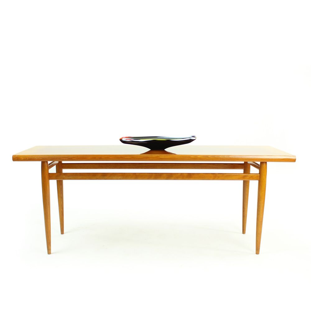 Long Coffee Table In Mahogany And Teak, Czechoslovakia 1970s
