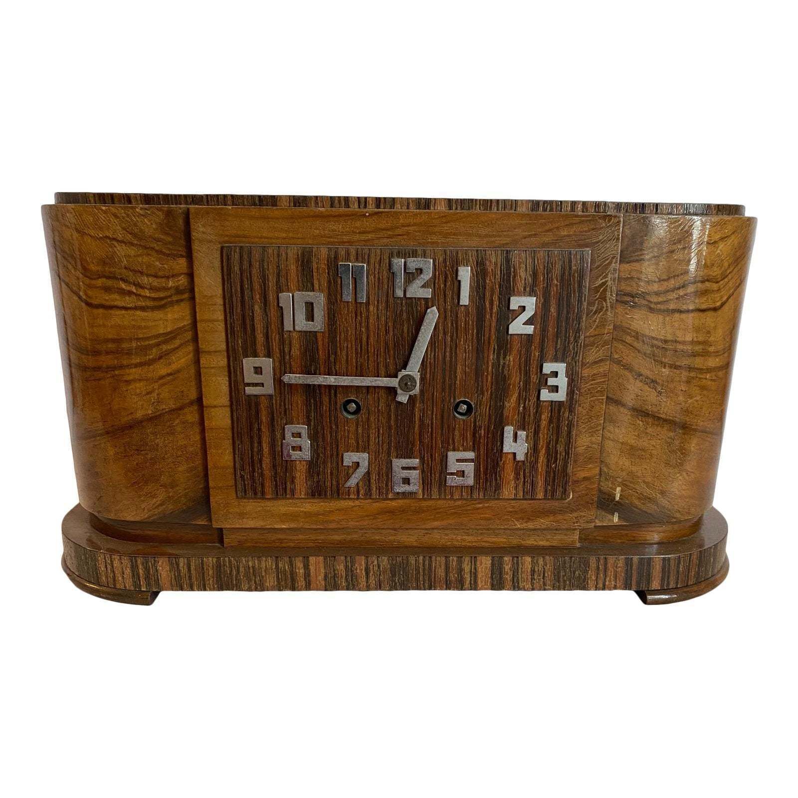 20th Century, Rosewood Art Deco Table Clock