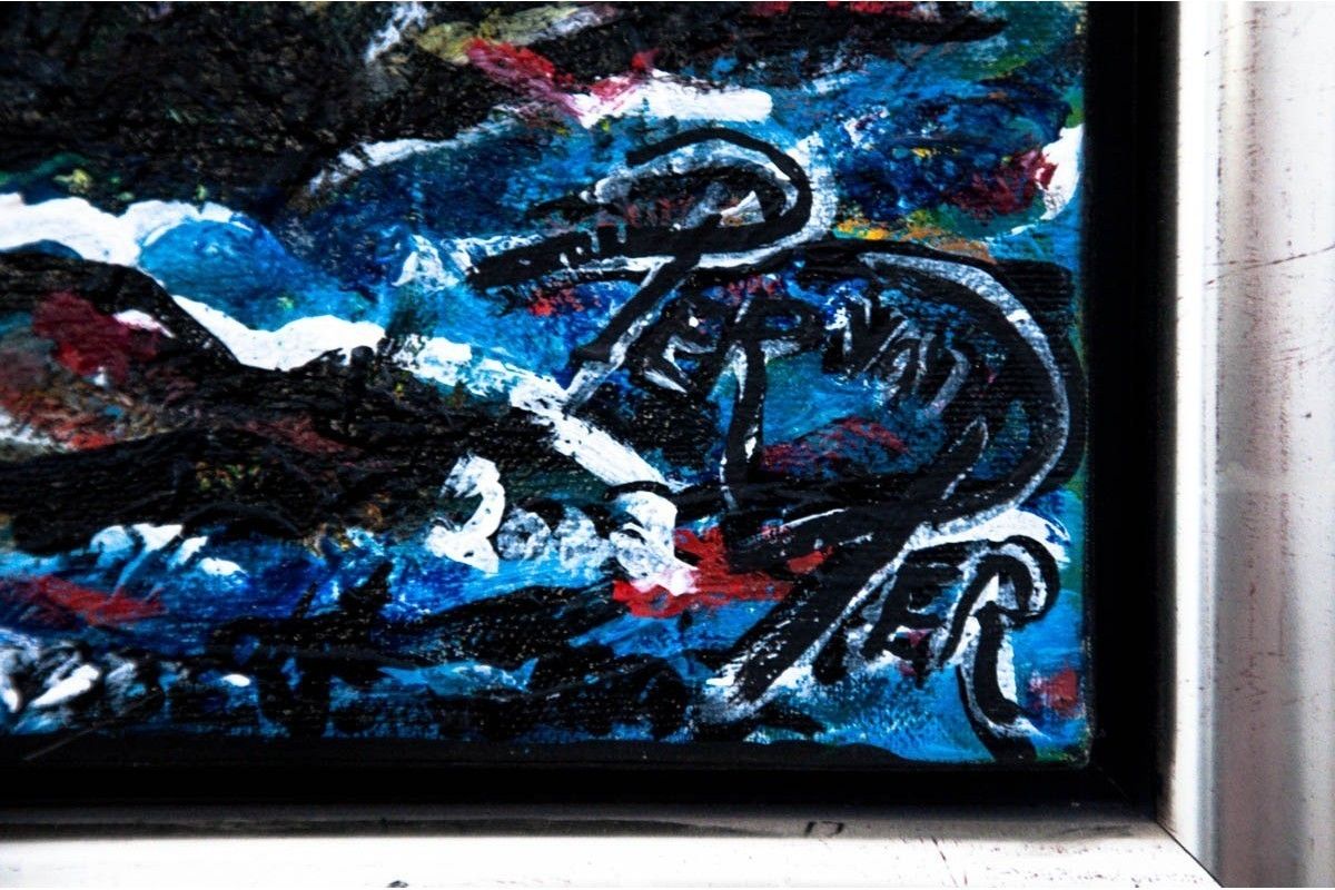Avant Garde Painting Of The Dog, Northern Europe, Oil On Canvas. photo for sale