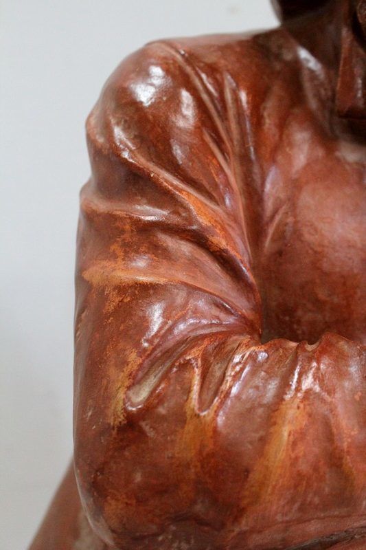 photo furniture Terracotta Bust "Fisherman At The Bar", By L. Morice   Late 19th Century