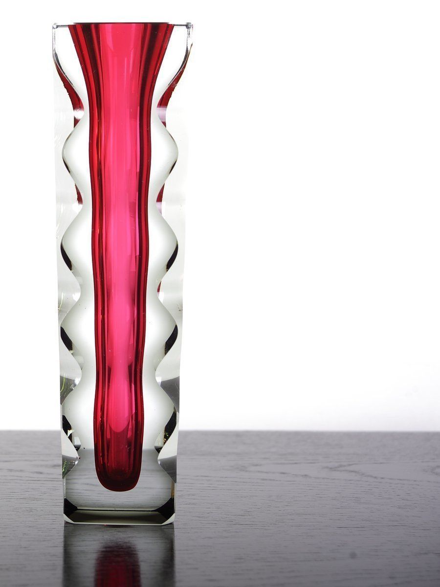 Mid Century Czech Bohemian Glass Exbor Vase By Oldrich Lipsky For Novy Bor photo 505.0