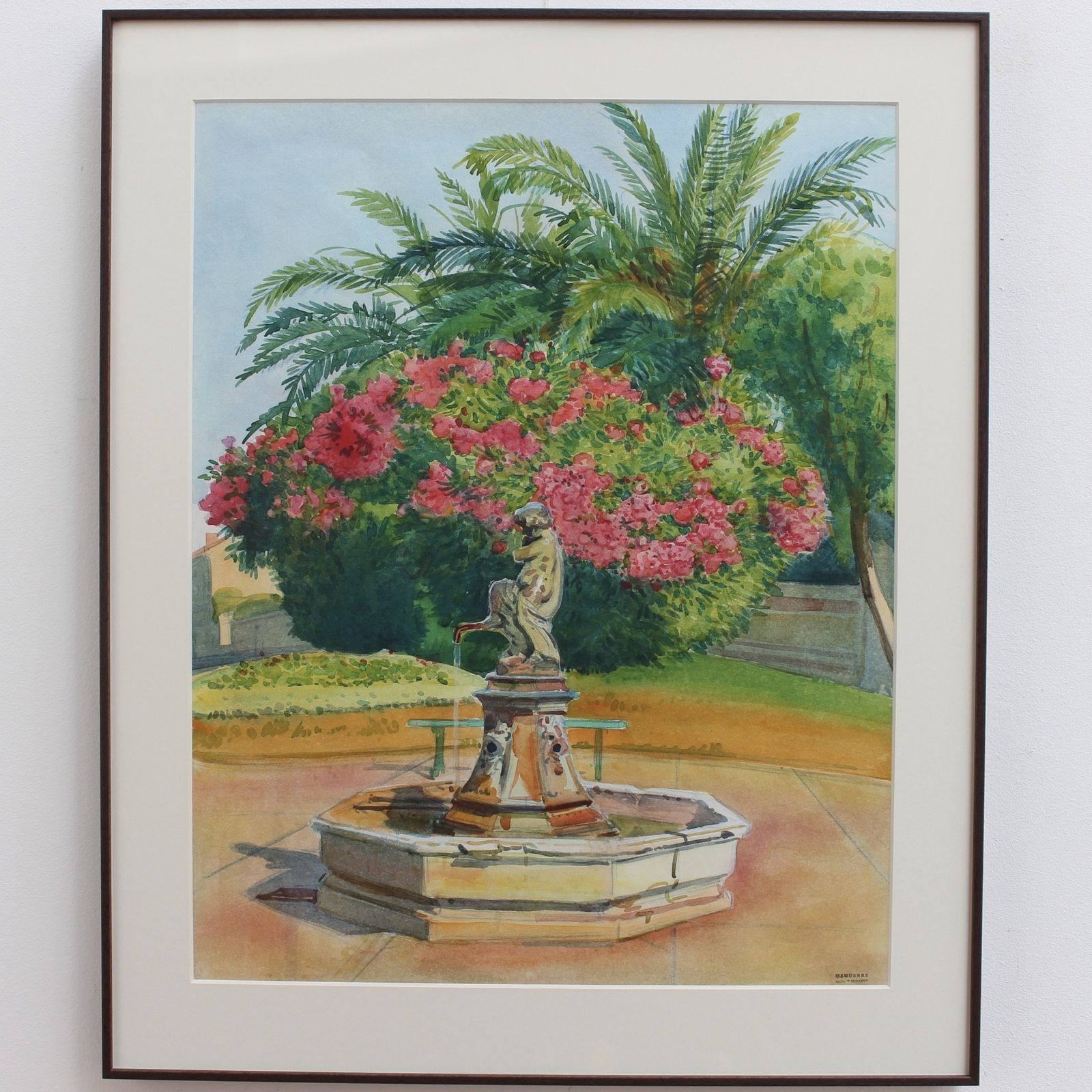 Pink Laurels In The Park   Côtes D'azur' By Tony Minartz (Circa 1930s)