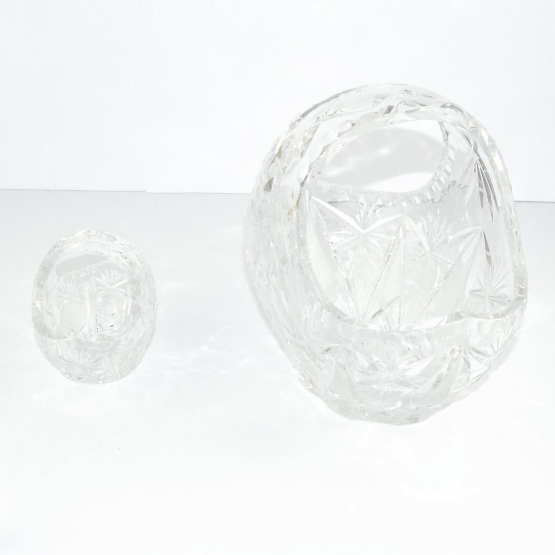A Pair Of Crystal Baskets Huta Szkła Julia, Poland, 1980s photo vinterior