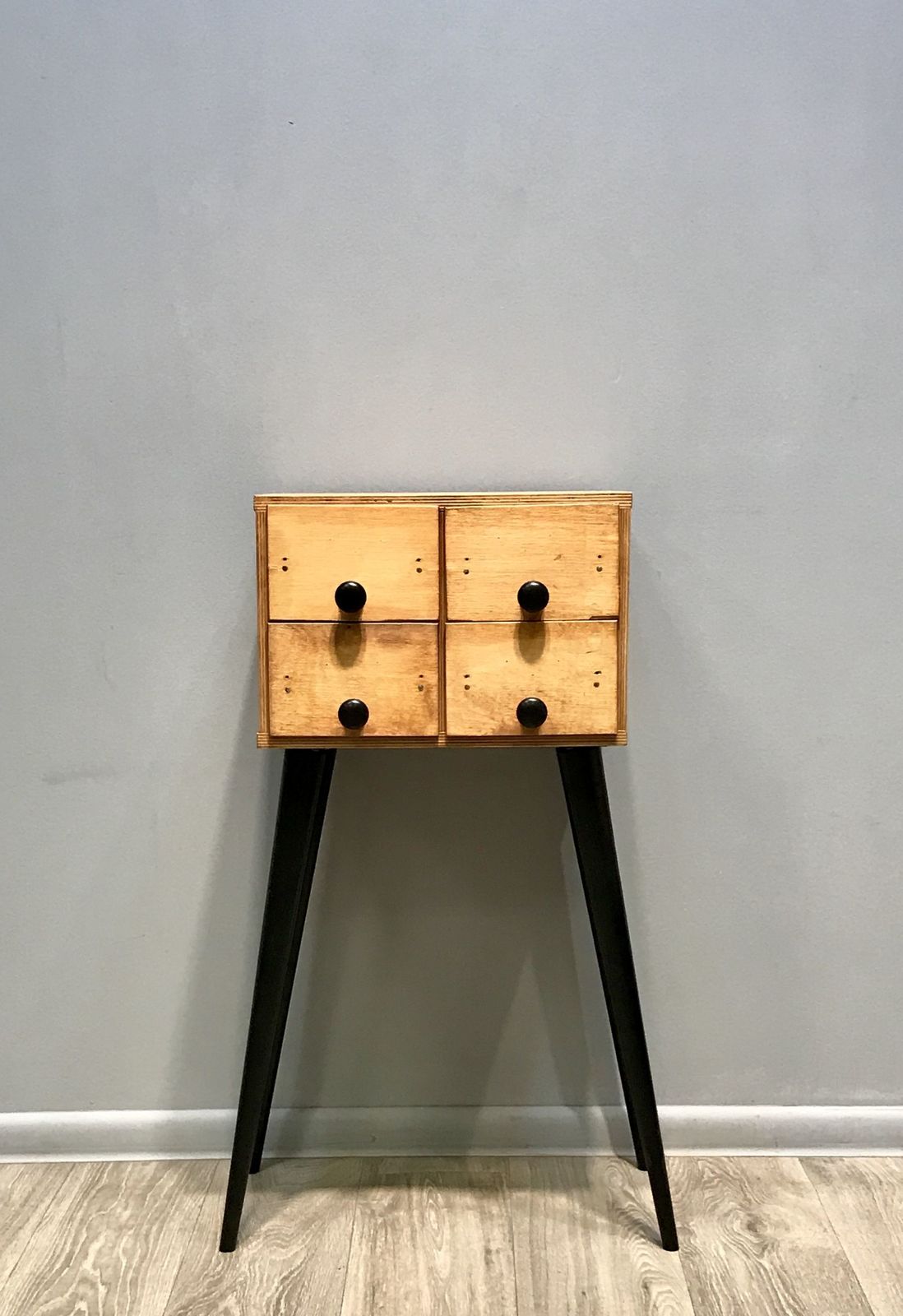 Vintage Four Drawer Cabinet In Wood 1980