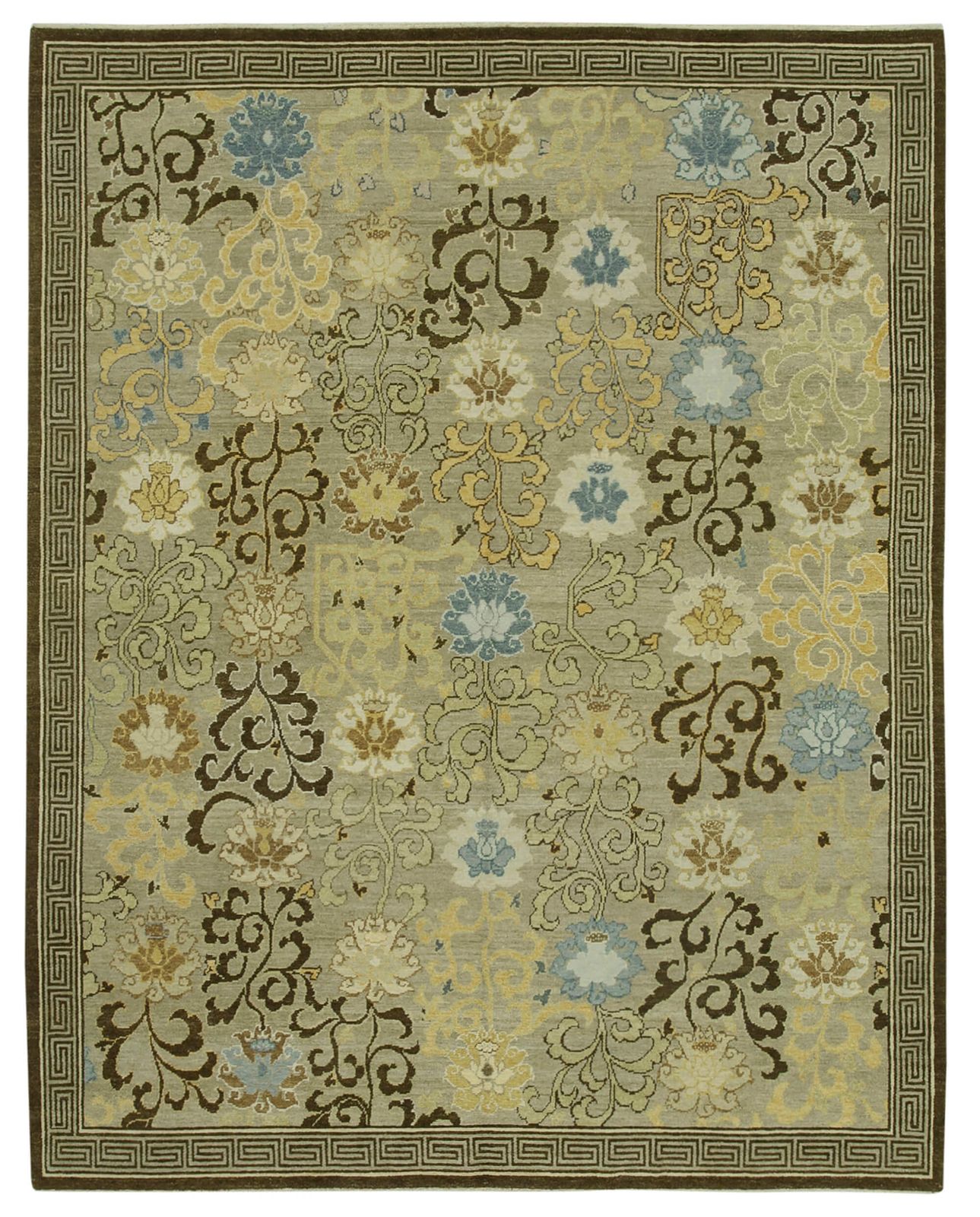 Antique Decorative Brown Oushak Rug