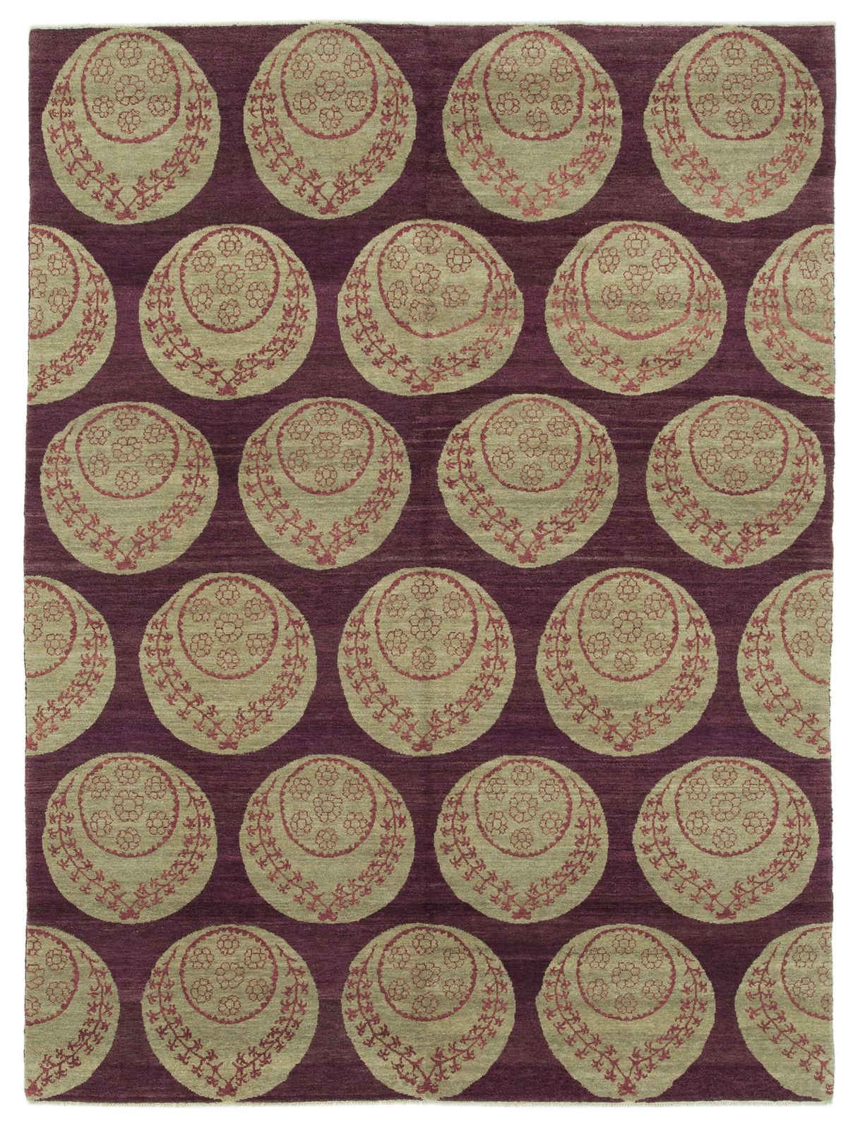 Antique Decorative Purple Oushak Rug