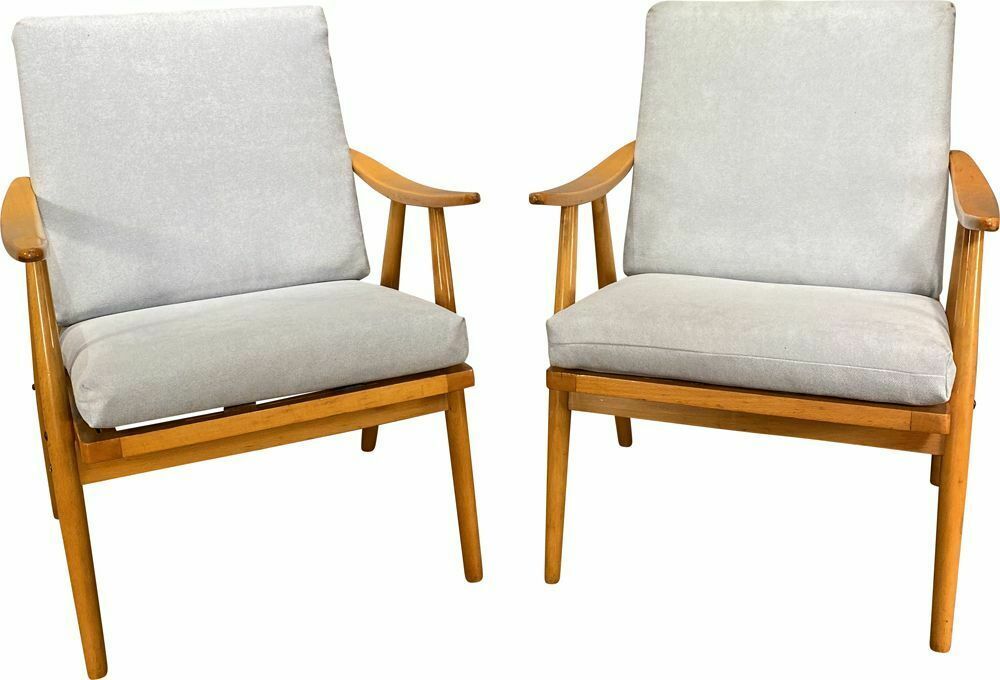 Pair Of Vintage Light Armchairs Tom, Czech 1960