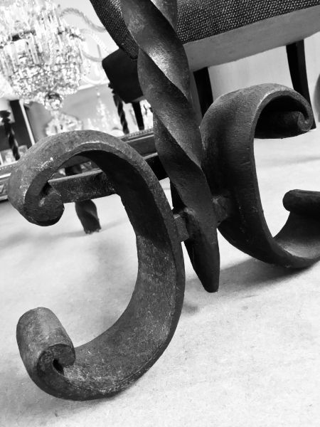 A Pair Of Wrought Iron Chenet C.1900 photo for sale