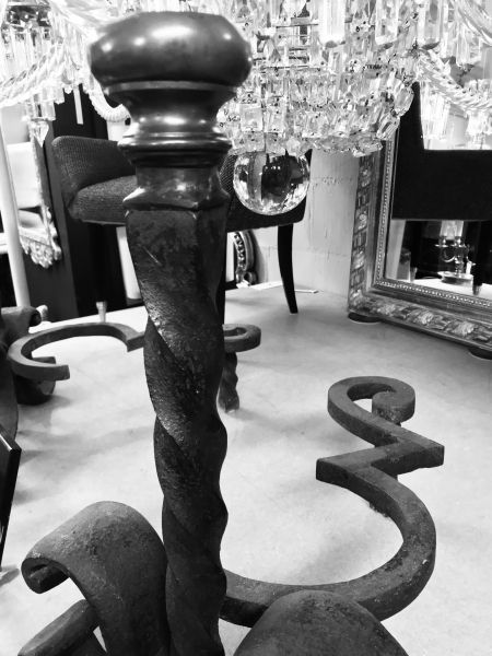 A Pair Of Wrought Iron Chenet C.1900 photo Home Fixtures