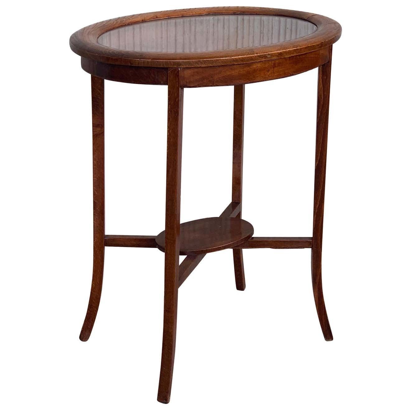 Antique Louis XVI Style Satinwood Lift Top Vitrine, Circa 1900