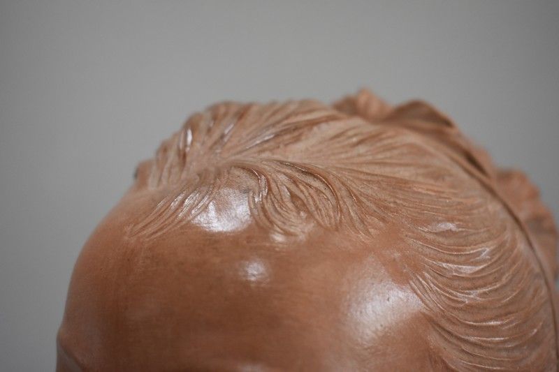 Terracotta Bust Of Louise Brongniart, After Houdon    1900 photo vinterior