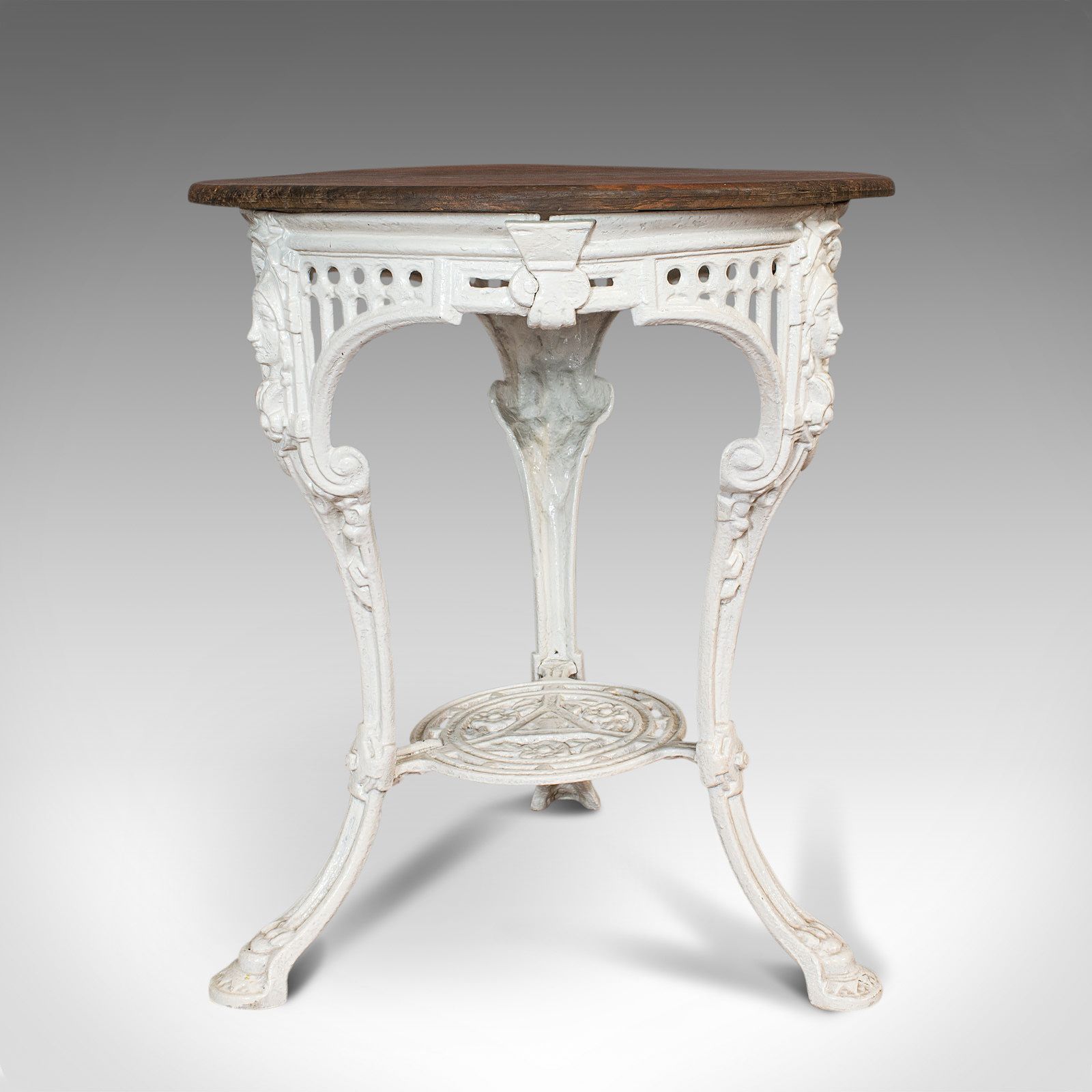Antique Britannia Table, English, Cast Iron, Cedar, Garden, Outdoor, Victorian photo furniture
