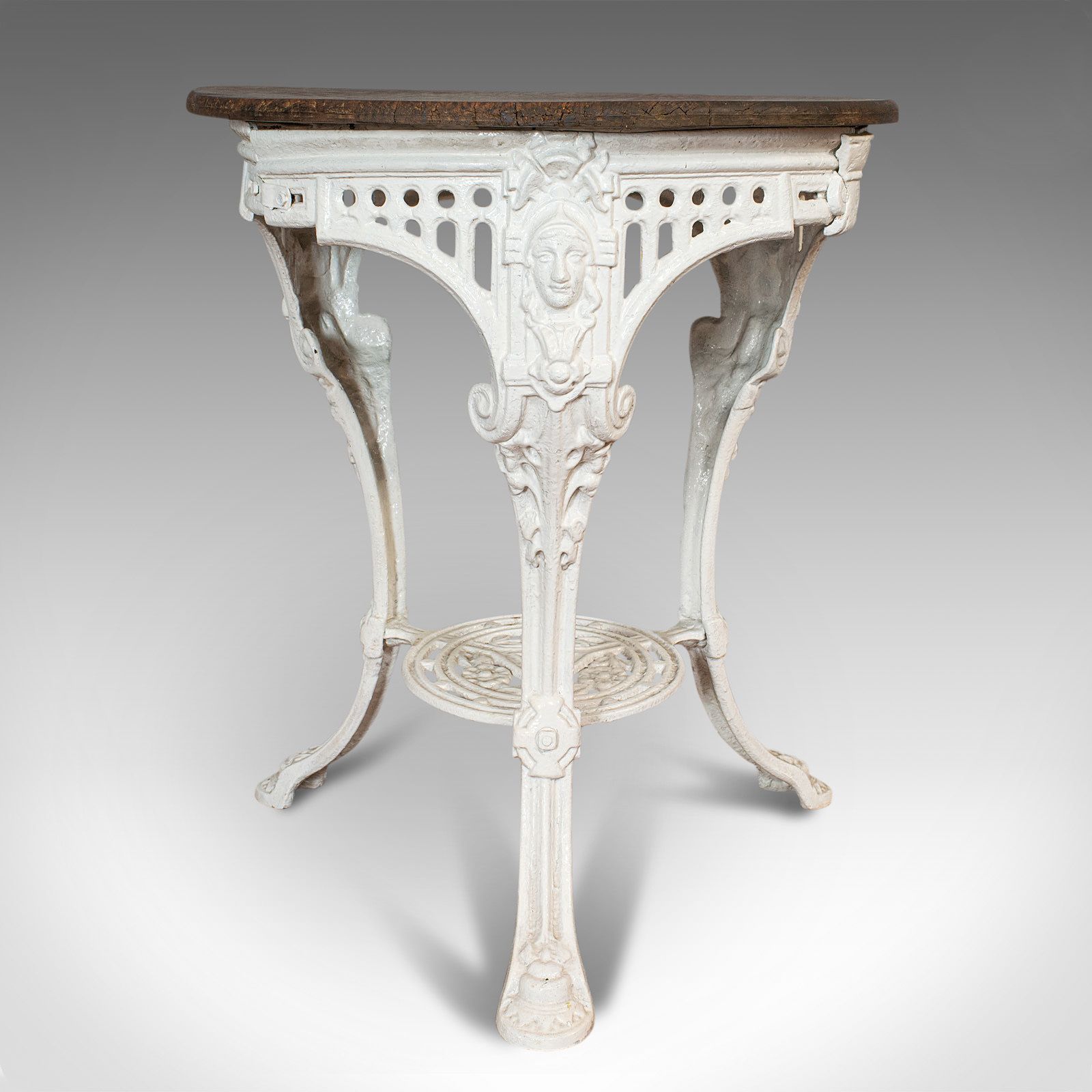 Antique Britannia Table, English, Cast Iron, Cedar, Garden, Outdoor, Victorian photo for sale