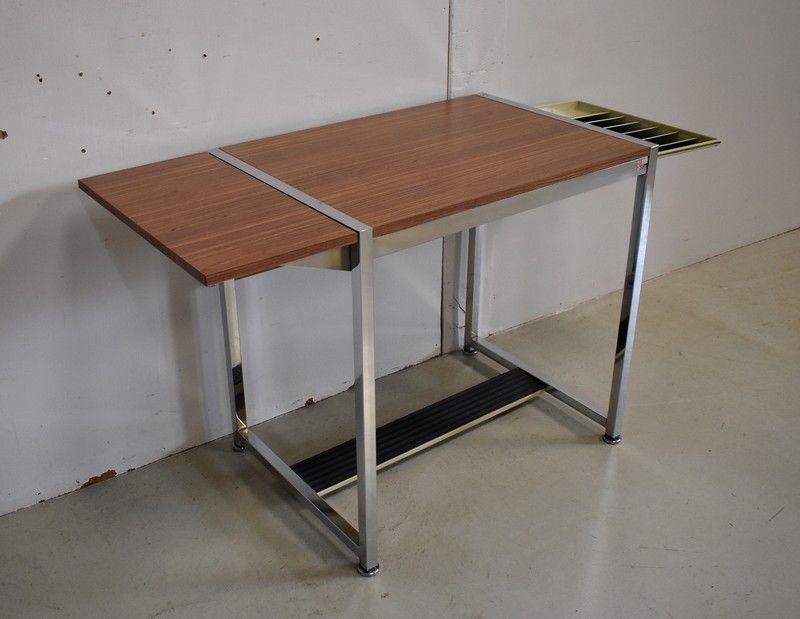 Small Office With Shutter, In Chromed Metal And Formica   1970s photo 1287.5