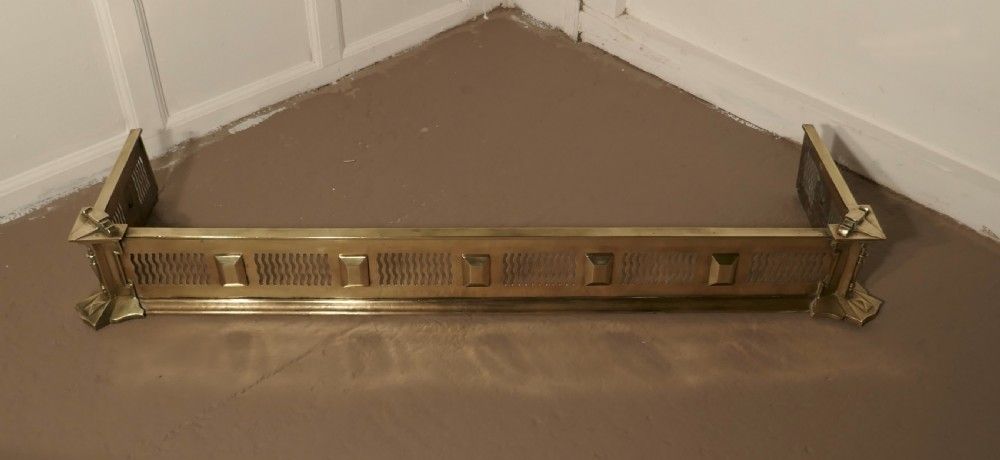 Large Victorian Art Nouveau Brass Fender photo furniture