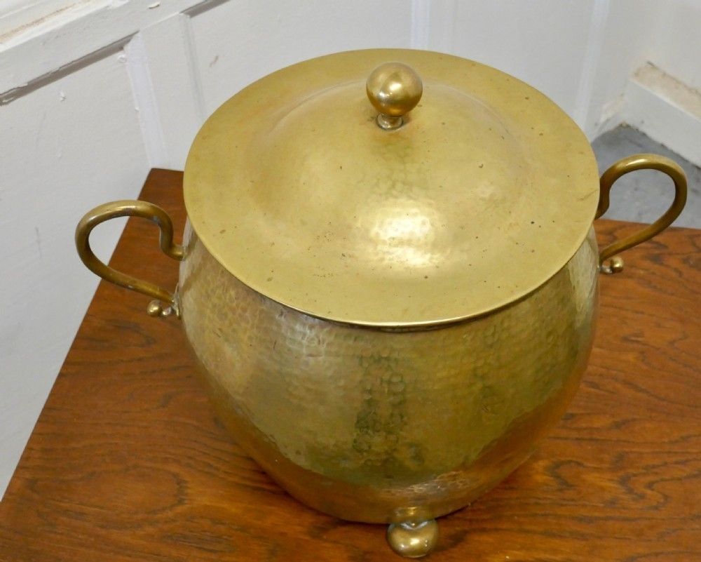 Brass Arts And Crafts Coal Bucket With Lid photo furniture