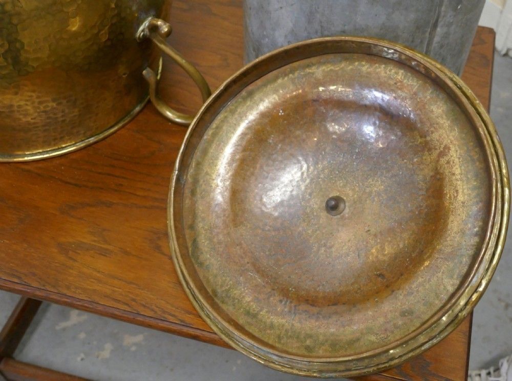 Brass Arts And Crafts Coal Bucket With Lid photo vinterior
