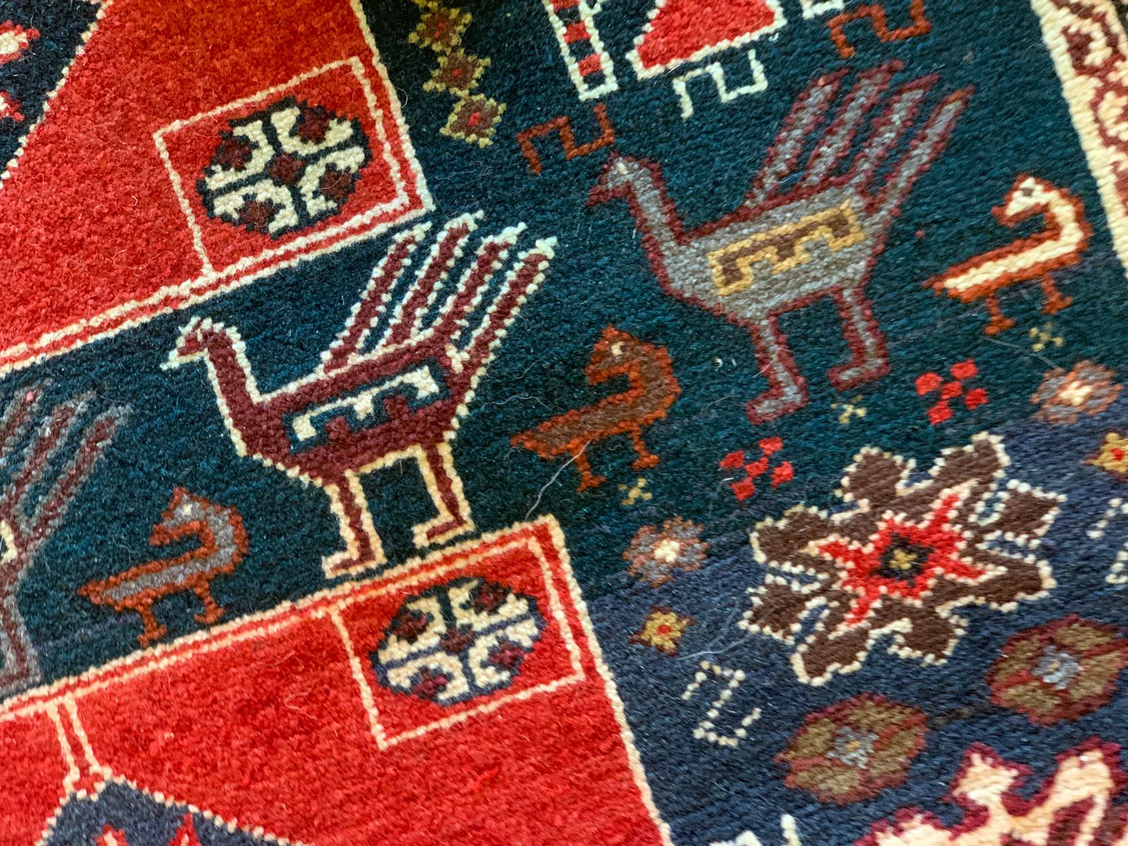 photo furniture Antique Tribal Caucasian Kuba, Azerbaijan Rug 1880  96x157cm