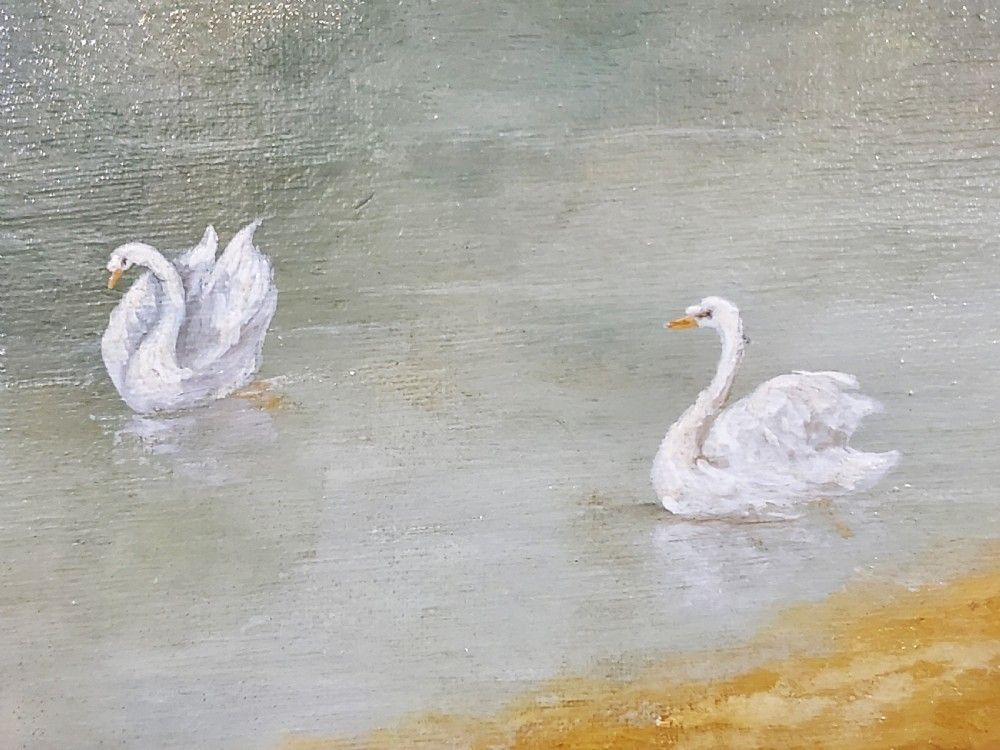 Ménégaux, French Art Nouveau Oil On Board C1900 photo vinterior