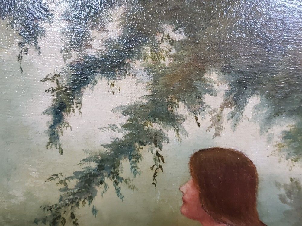 Ménégaux, French Art Nouveau Oil On Board C1900 photo buy