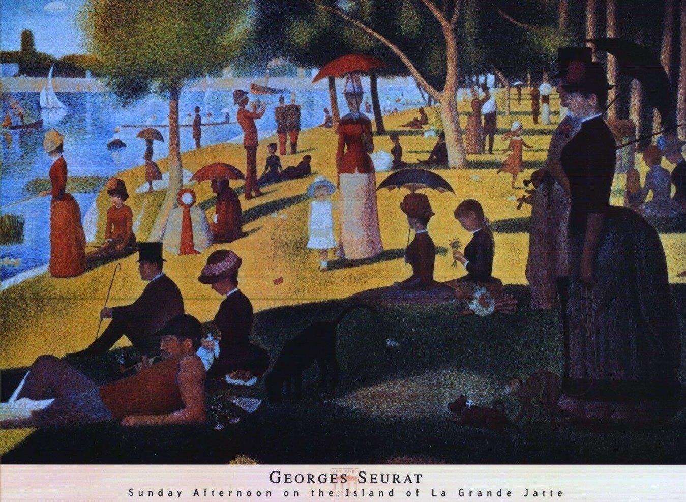 Georges Seurat Sunday Afternoon On Island Of La Grande Jatte   Original Vintage Poster