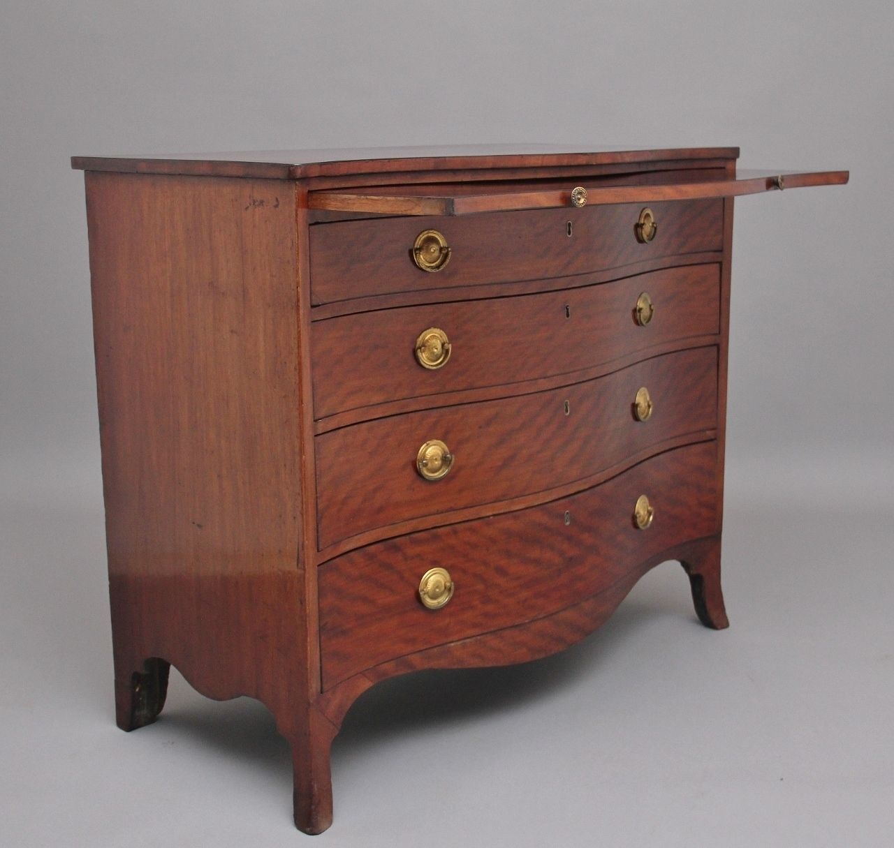 18th Century Mahogany Serpentine Chest Of Drawers photo for sale