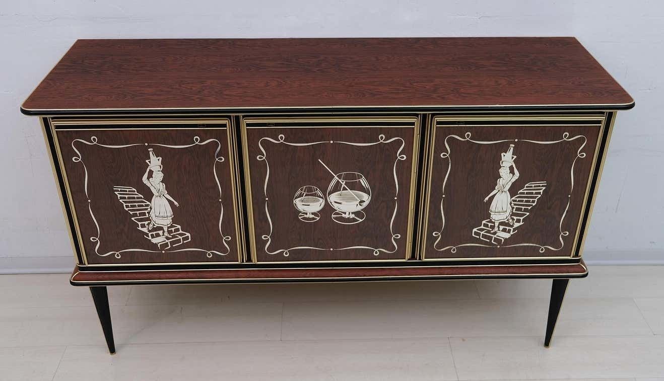 Umberto Mascagni For Harrods London Midcentury Italian Bar Cabinet, 1950s photo furniture