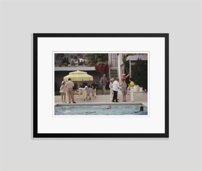 Slim Aarons 'Poolside Party Ii' 1970  C Type Print Framed In Black